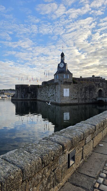 The Ville Close clock tower and sundial, Concarneau