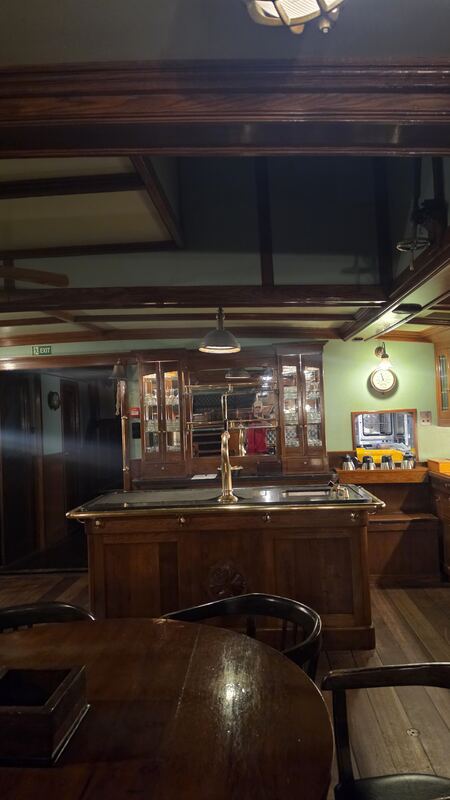 The deckhouse bar, late