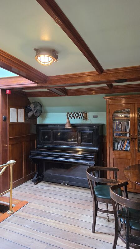 The piano and the ship's library